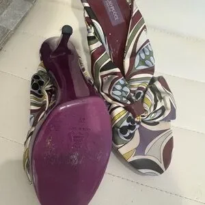 Emilio Pucci Shoes Emilio Pucci Handkerchief Satin Mule Sz